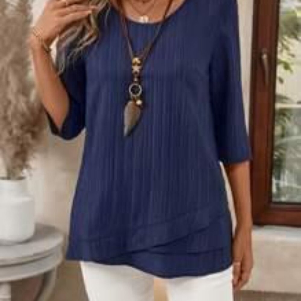 Chic Midnight Blue Women's Blouse